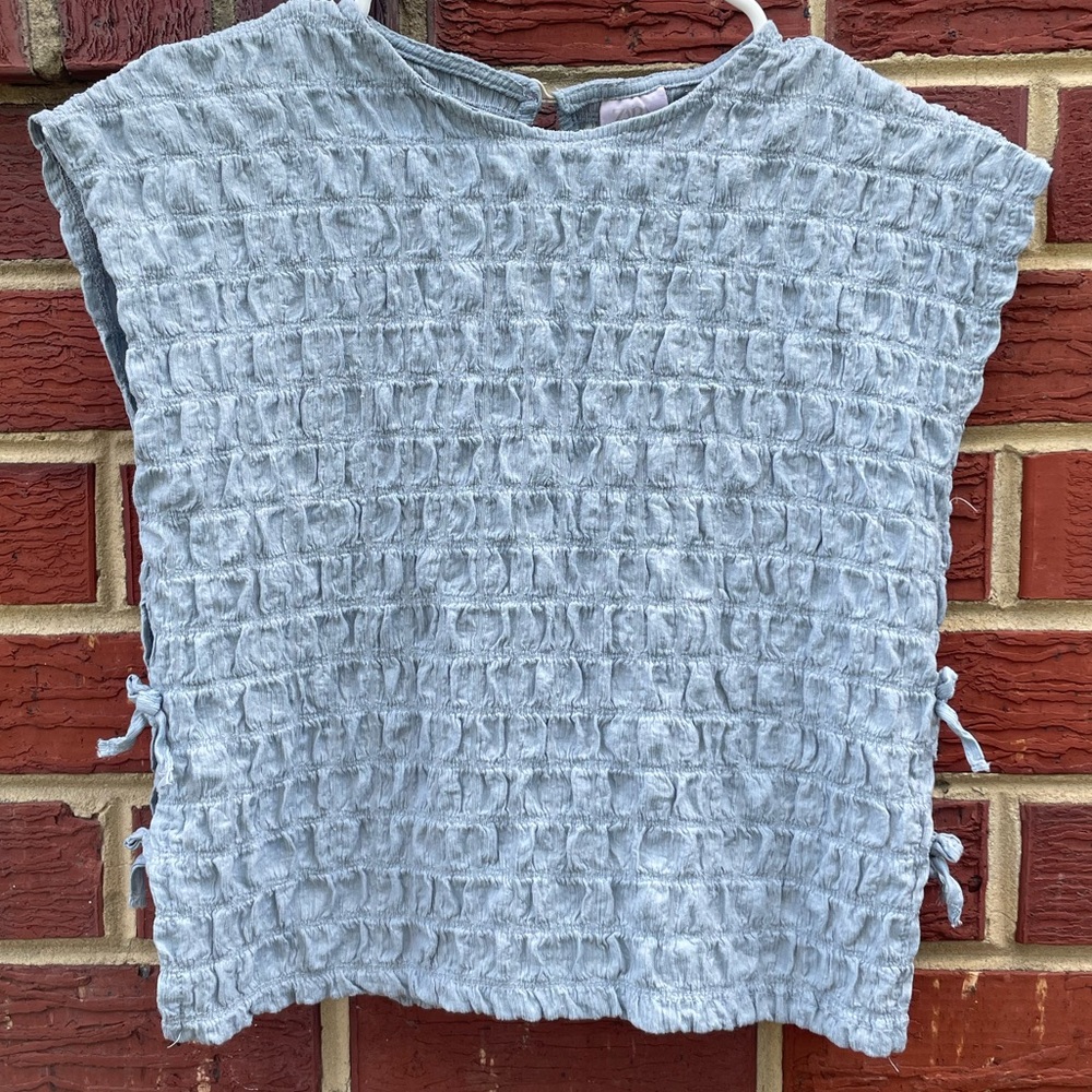 Zara Girls Blue Textured Top Size 10 Girls
